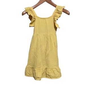 Cat & Jack Casual Yellow‎ Dress with Ruffle Sleeves M 7/8